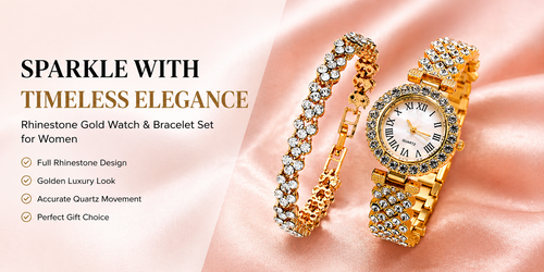 Diamond studded fashionable watch