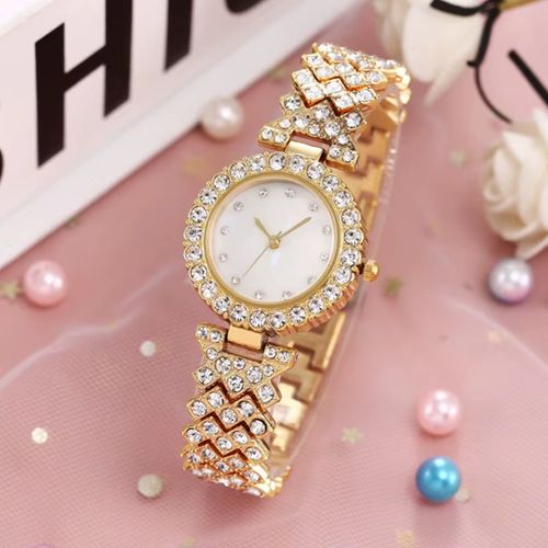 Diamond studded fashionable watch