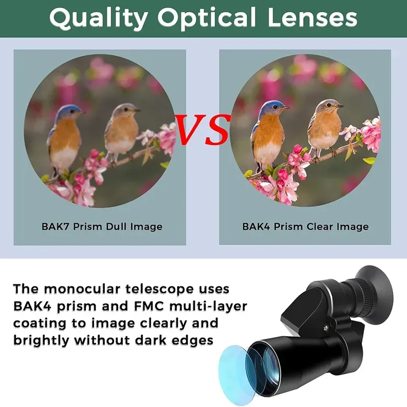 Mini monocular telescope with mobile phone adapter