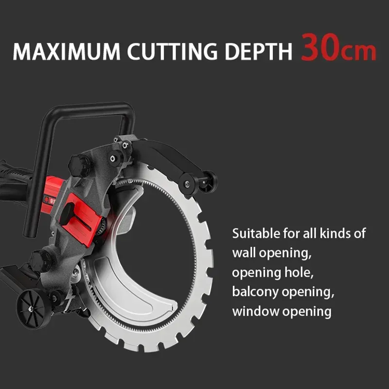 300mm Deep-Cut, 9600W Electric Wall Cutter—A high-power ring saw tool designed specifically for wet-cutting concrete.
