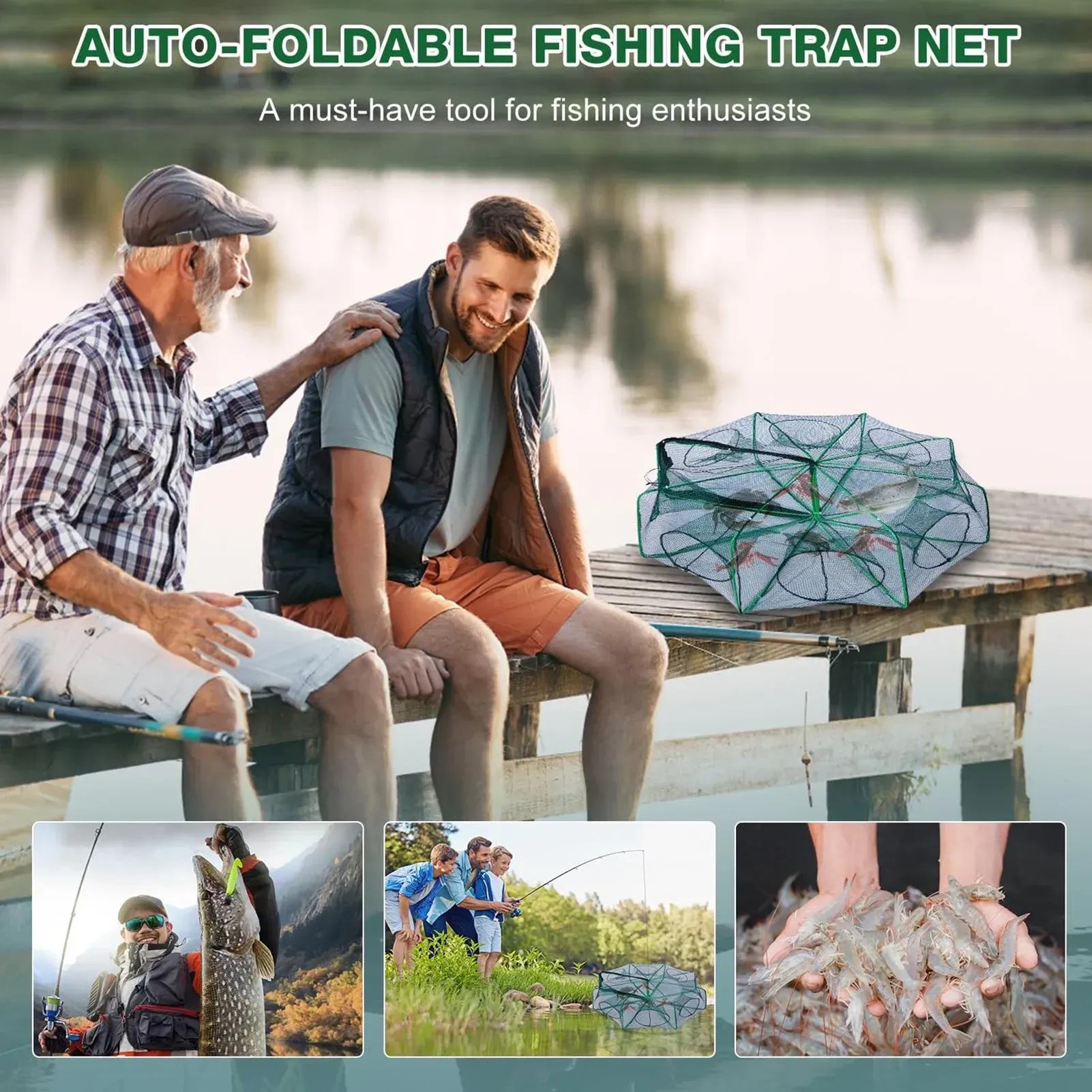 6-Hole, 60cm Collapsible Fishing Net — The Ultimate Fishing Tool