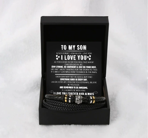 Stainless steel engraved Love you forever men's bracelet