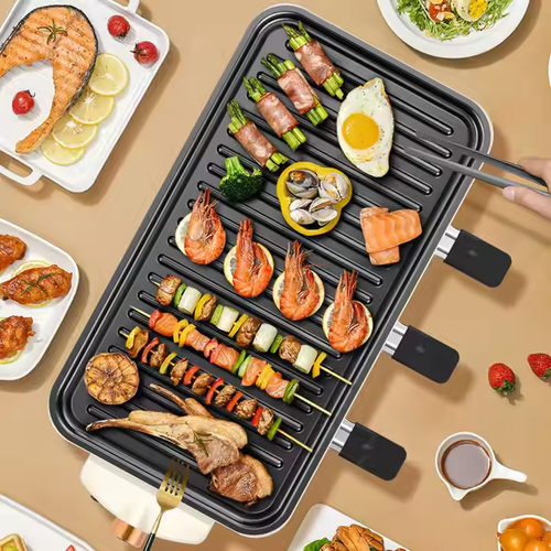 Multifunctional indoor electric teppanyaki grill (smokeless)