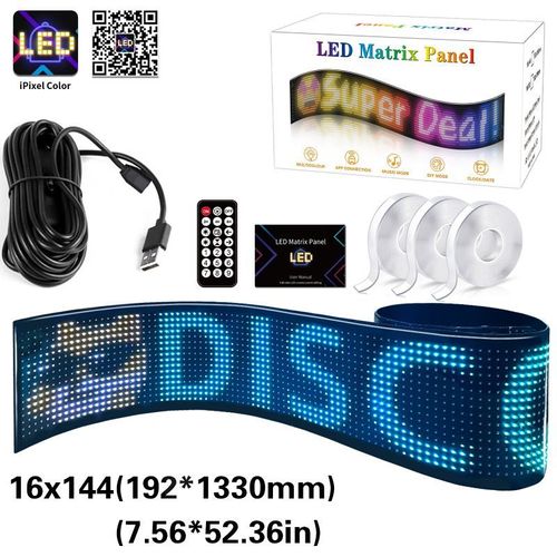 Programmable Bluetooth App Controlled Flexible LED Scrolling Display Light (Multiple sizes available)