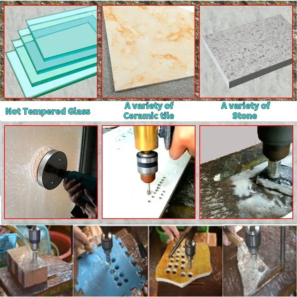 10PCS Diamond Coated Hole Saw Core Drill Bit