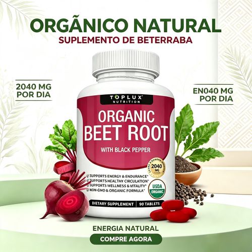 Raiz de Beterraba 2040mg – Suplemento Natural para Mais Força e Desempenho Masculino