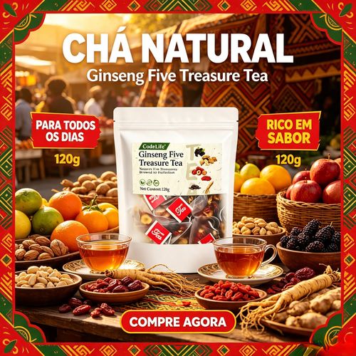 Fórmula de chá para os rins, Chá de Ginseng Cinco Tesouros, Chá Aromático Combinado Cinco Tesouros, Chá de Tâmara Vermelha, Chá de Goji, Chá para Homens, Chá da Saúde, Fórmula Herbal de Amora, Chá da Saúde WB