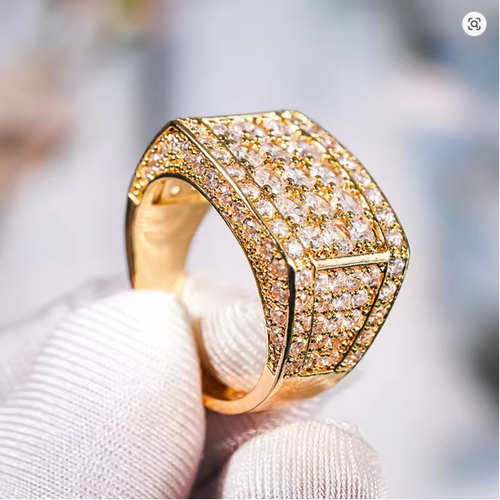 Cartier Bestselling Men's Ring, Inlaid with Sparkling Ice Crystal Cubic Micro-paved Zirconia
