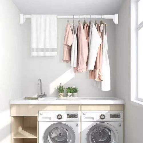 🔥Last Day 49% OFF New Small Adjustable Hanging Clothes Drying Rod Closet Telescoping Clothing Rods Towel Bars Metal Telescopic Rod for Home