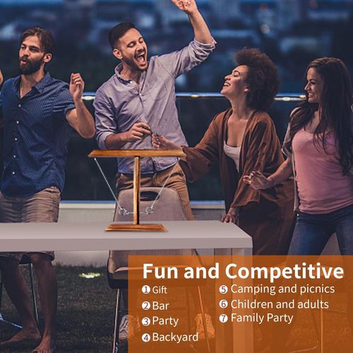 Large Ring Toss Game for Adults Kids, Hook and Ring Toss Game with Shot Leader