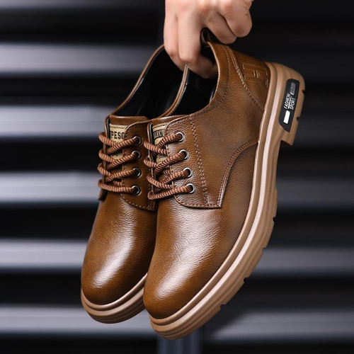 Men's Retro-Style Work Boots — Soft-Sole, Comfortable, and Breathable Leather Footwear for Business Casual and Office Environments