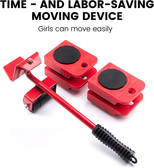 Furniture Lift Mover Tool Set - Dolly with Wheels, 330Lbs Capacity, 360 Rotation for Refrigerator, Sofa, Cabinet