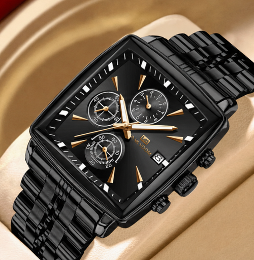 New Arrival Multi-Functions Chronograph Men's Watch  Luminous Stainless Steel Band Quartz Watches