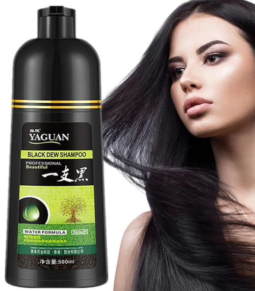 Instant Black Shampoo for Grey Hair, Black Plant Dye for Men and Women