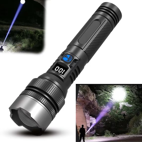 Bright Flashlight Outdoor Bright Flashlight LCD Display and Mini Design for Camping Hiking Home Emergencies