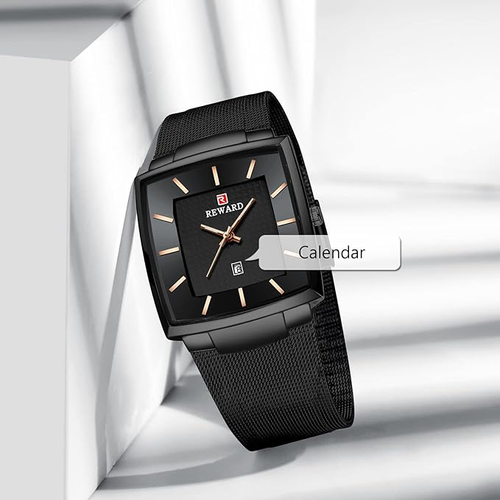 Men's Watches Casual Analog Quartz Watch with Stainless Steel Mesh Band Ultra-Thin Minimalist Dial Wrist Watch Business Watch for Men