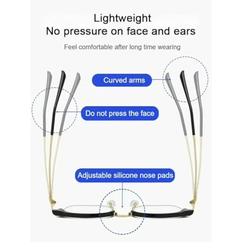 Ultra Light Anti Blue Presbyopic Glasses, Titanium Frame HD Reading Glasses with Spring Hinge, Unisex Anti Eyestrain Glare UV