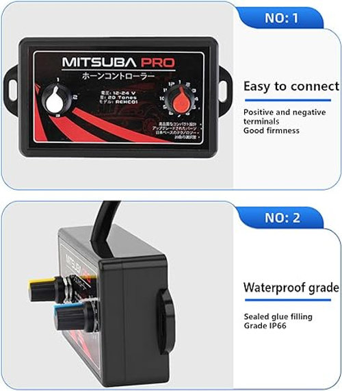 25 Tones Car Horn Control Box | 12-24V Horn Speaker Control Box,Waterproof Music Controller Snails, Sound Controller Unit For Car Motorcycle Boat