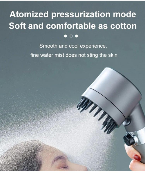 Turbo High Pressure Shower Head with Massage Brush, Handheld Shower Sprayer with On&Off Pause Button