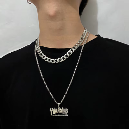 Titanium steel necklace（Width 9.9mm, length 65cm）