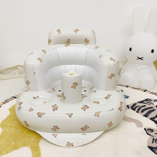 Olive-Print Inflatable Baby Floor Seat – Safe & Supportive Chair for Toddlers