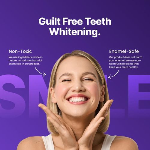 Purple Teeth Whitening Strips Whitening Sessions - Safe for Enamel - Non Sensitive Teeth Whitening  Peroxide-Free