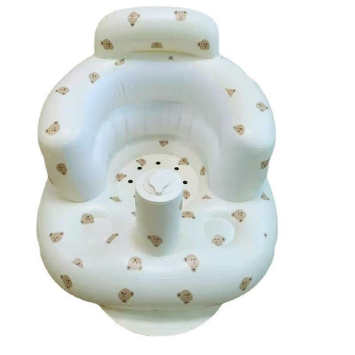 Olive-Print Inflatable Baby Floor Seat – Safe & Supportive Chair for Toddlers
