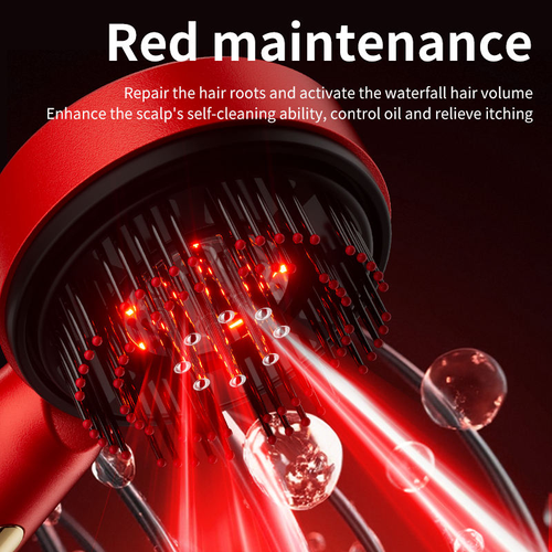 Red Light Electric Scalp Massager Comb – Vibrating Head Massage Tool for Scalp Care & Hair Nourishment
