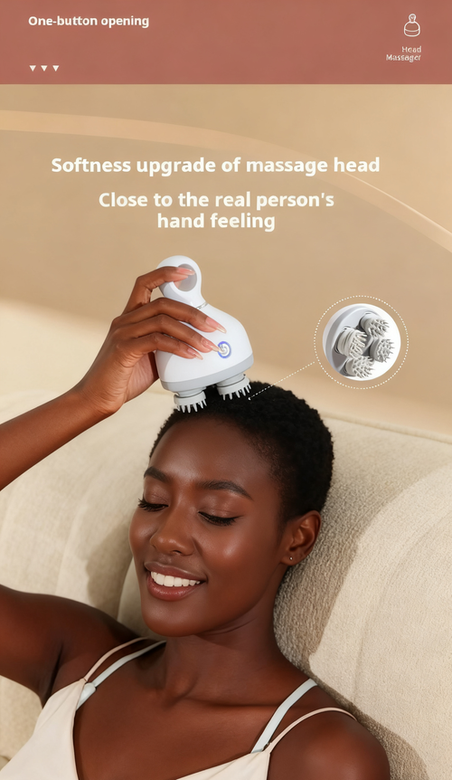 Electric Scalp Massager with Rotating Massage Heads – Head Care Device for Scalp Stimulation and Relaxation