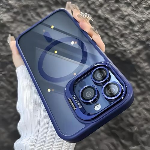 Luxury Magnetic Shockproof Phone Case for IPhone 17  Pro Max Funda Stand Glass Lens Protection Cover