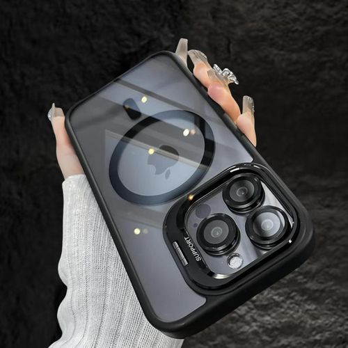 Luxury Magnetic Shockproof Phone Case for IPhone 17  Pro Max Funda Stand Glass Lens Protection Cover