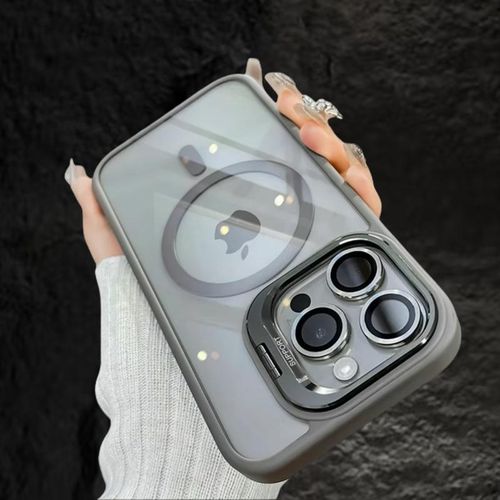 Luxury Magnetic Shockproof Phone Case for IPhone 17  Pro Max Funda Stand Glass Lens Protection Cover