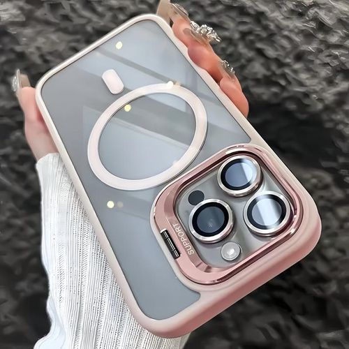Luxury Magnetic Shockproof Phone Case for IPhone 17  Pro Max Funda Stand Glass Lens Protection Cover