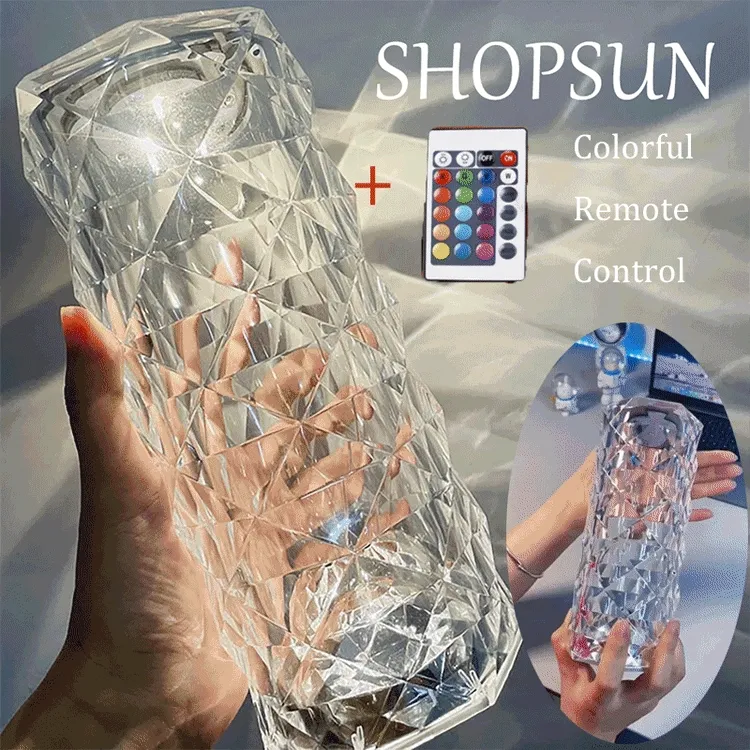 16-Color Remote Control Touch Crystal Lamp