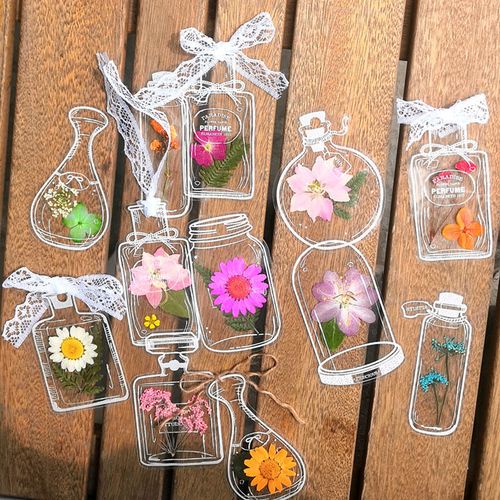 Transparent Dried Flower Bookmarks(40pcs-set)