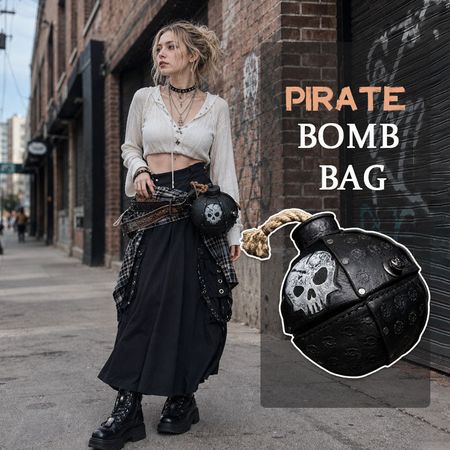💣🏴‍☠️Pirate Skull Statement Bag – Gothic Novelty Crossbody Purse