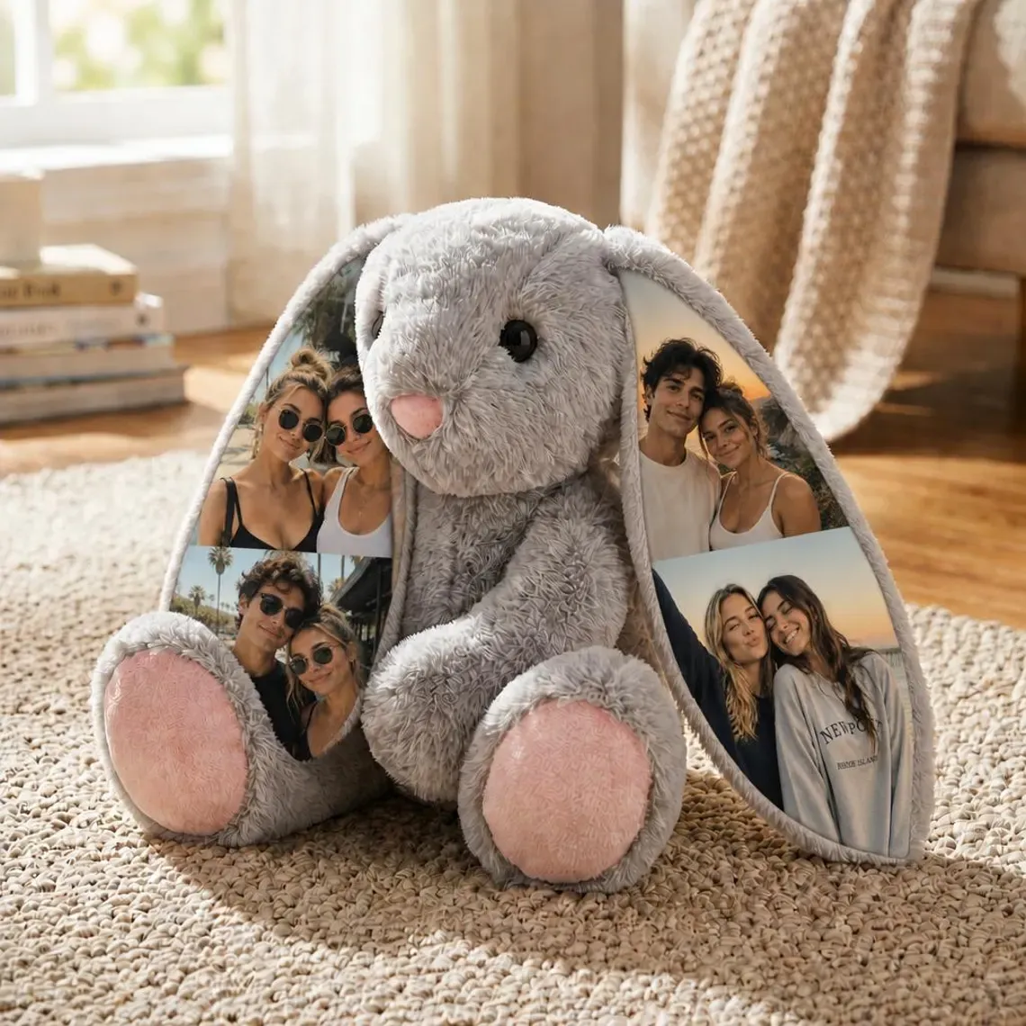 Custom 4-Photo Bunny Plush