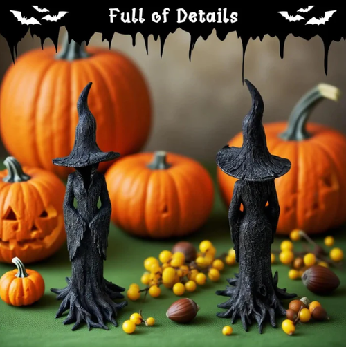 🧙‍♀️Hand-Painted Enchanting Witch Statue – Gothic Resin Witch Decor for Halloween & Indoor Display✨