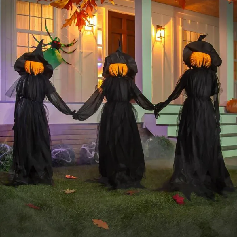 Halloween Outdoor Light Up Witch Stakes