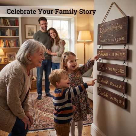 Personalized Grandkids Hanging Sign