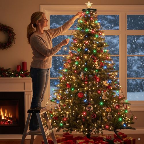 🎄Holiday Pre-Sale 🔥Christmas Tree Waterfall Lights with Ring