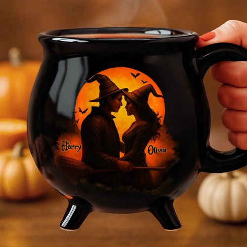 Custom Witch Cauldron Coffee Mug - Two Souls One Magic
