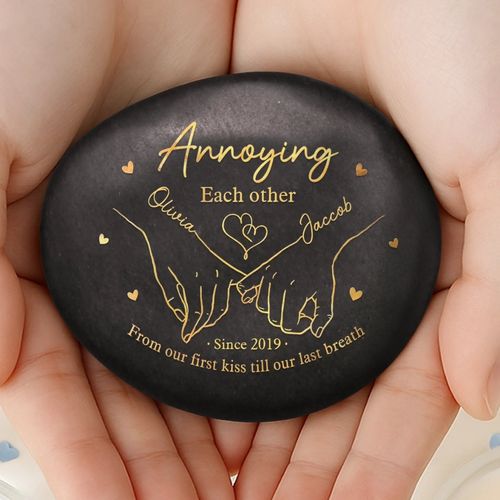 Custom Printed Rock - Personalized Anniversary Wedding Gifts For Husband And Wife