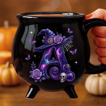 Custom 12oz Ceramic Cauldron Coffee Mug - Witchy Vibes Only