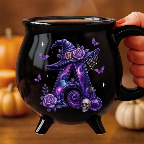 Custom 12oz Ceramic Cauldron Coffee Mug - Witchy Vibes Only