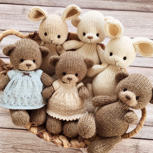 12CM Handmade Bear Rabbit Plush Toys