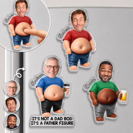 Custom Photo Dad Bod Belly Squishy Acrylic Fridge Magnet