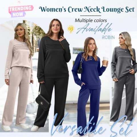 🔥LAST DAY 49% OFF✨Women's Crew Neck Top & Drawstring Pants Set