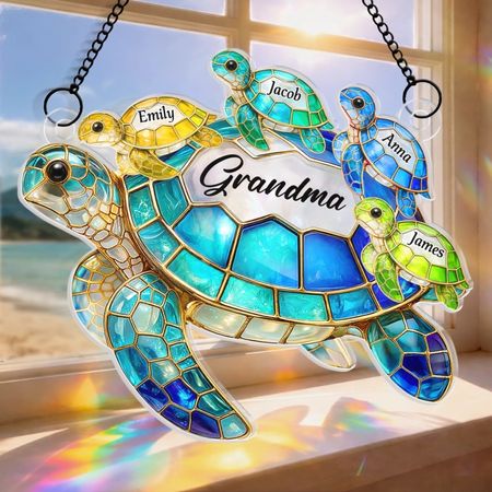 Custom Turtle Window Hanging Suncatcher Ornament