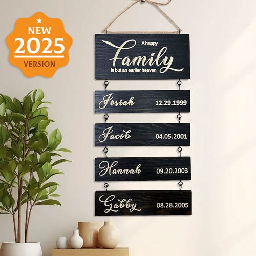 Personalized Grandkids Hanging Sign | 2025 Version Engraved Design